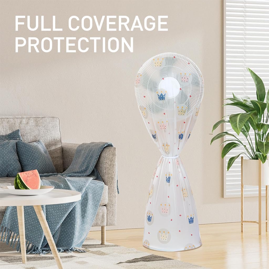 HASTHIP Floor Fan Dust Cover for Full 57 in Protection with PEVA Waterproof Material | Universal Fit and Easy Clean Design