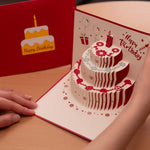 HASTHIP Greeting Card for Birthday with Pop Up 3D Cake Design and Envelopes 3PCS Set