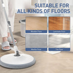 HASTHIP® 4Pcs Microfiber Mop Pads 9.84 Inches Round High Absorbent Microfiber Mop Pads Replacement for Rotary Mop Wet Dry Use Microfiber Mop Pads, Compatible Most Round Spin Mop & Bucket.
