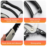 HASTHIP Gardening Scissors Set for Trimming and Pruning with Spring Mechanism | 3Pcs Alloy Steel Tools Featuring Safety Lock