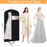 Wedding Dress Dustproof Cover 1.8m Long Protective Cover Portable Garment Bag Dustproof Cover for Dress, Wedding Dress, Evening Dress Wardrobe Hanging Dustproof Cover