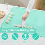 HASTHIP Silicone Baking Mat 29x21 in for Pastry and Bread with Edge Heightening | Non-stick Food Grade Surface