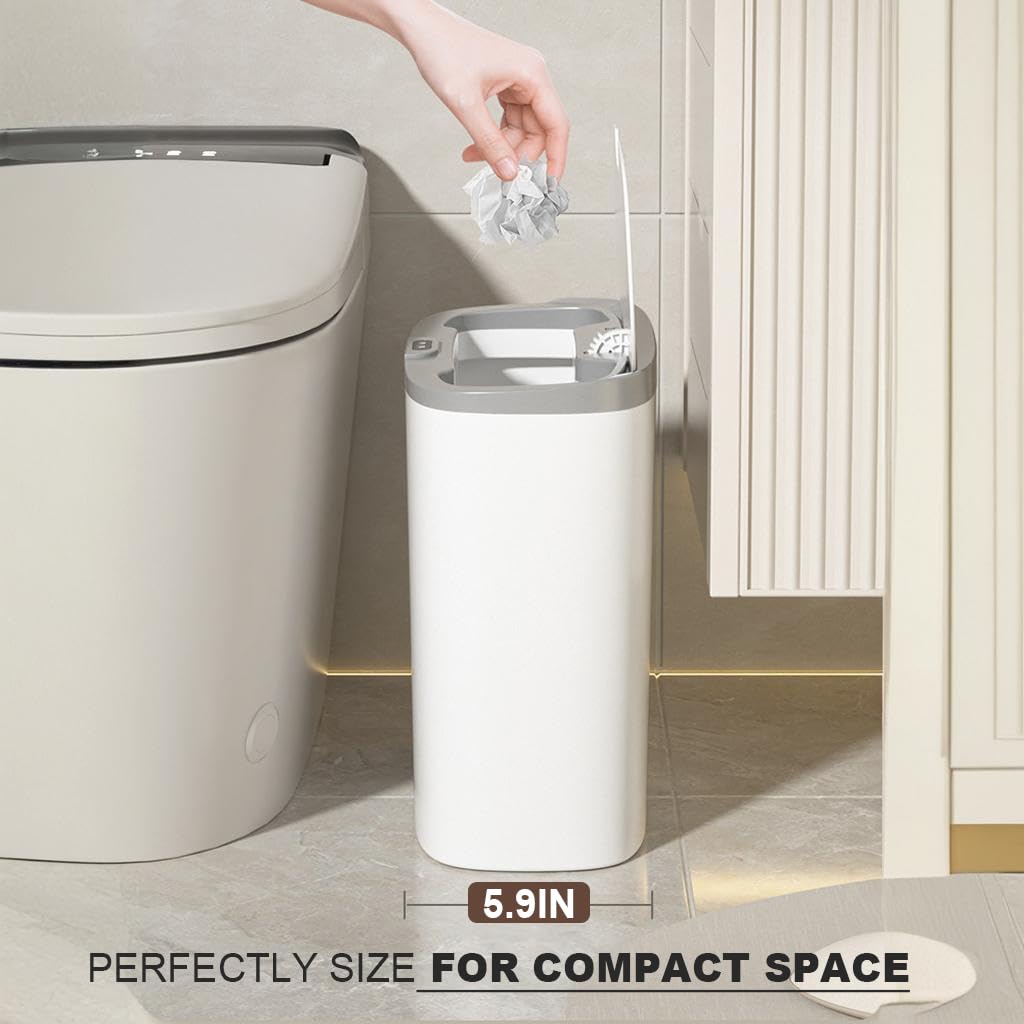 HASTHIP Smart Dustbin for Home with 12L Capacity featuring Motion Sensor Lid and Waterproof PP Design | Touchless Waste Bin for Kitchen or Bathroom