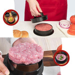 HASTHIP® 4 in 1 Stuffed Burger Press Sandwich Maker Sealer Patty Maker Ring Mold Press Multi Size Burger Patties Press Stackable Kitchen DIY Burger Patty Shaper with 100 Pcs Non-Stick Patty Papers