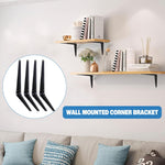 HASTHIP Wall Shelf Brackets for Shelving and Storage with Pre-Drilled Holes 10x12 in Steel Pack of 4