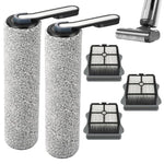 HASTHIP Replacement Brush Roll Set for Tineco S5 S5 Pro with 2 Rolls and 3 HEPA Filters | Soft Microfiber Wet Dry Use