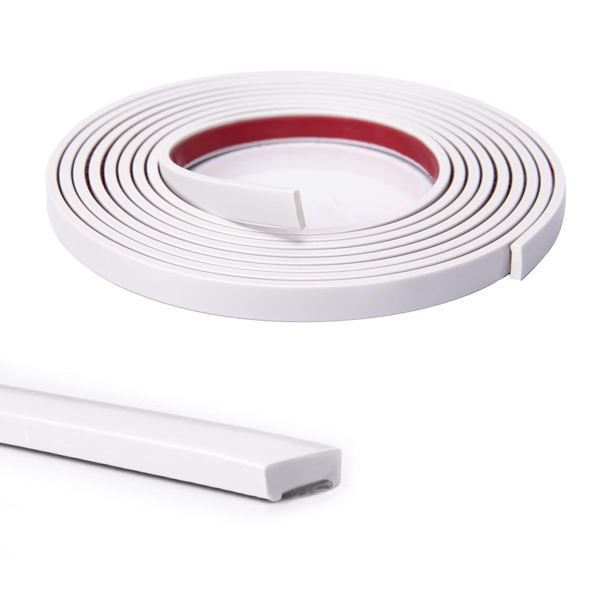 HASTHIP® 10Ft Wall Trim Molding Trim, White Flexible Vinyl Molding Trim Self Adhesive Waterproof Strip for Mirror Frame Edging, Ceiling Line Decoration, Background Wall Finishing