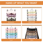 HASTHIP® 2 Pack Hangers, Pants Hangers- 6 Tiers Skirt Hangers with 360° Swivel Hook, Hangers Space Saving Hanging Closet Organizer with Clips, Closet Organizers and Storage -Clothes Hangers