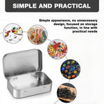 HASTHIP Small Tin Box for Storage with Hinged Lid 4 Pcs 31g Silver Aluminium | 95x60x20mm