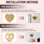 HASTHIP Wooden Door Chime for Home and Shop with Magnetic Mount and Brass Bell | Heart Shaped Beech Design