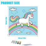 HASTHIP Paint by Numbers Kit for Wall Art with Frame and Brushes 8x8 in | Unicorn Design