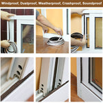 HASTHIP Door Sealing Strip for Sliding Doors and Windows with Strong Adhesive 10 m Brown | Soundproof and Weatherproof