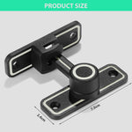 HASTHIP Door Lock for Barn and Sliding Doors with 90° 180° Latch | Zinc Alloy 2PCS Black