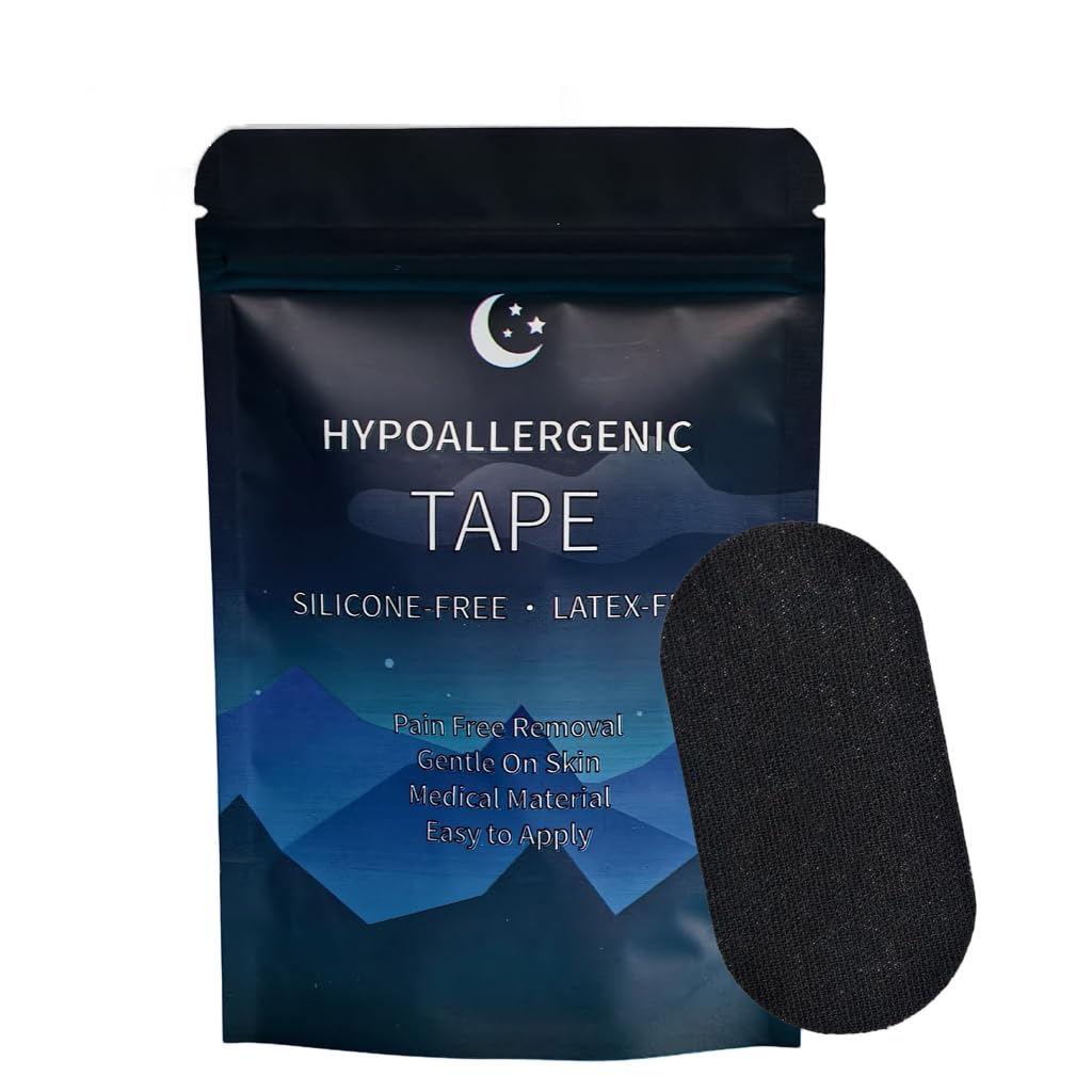 HASTHIP® Cinta Bucal Antirronquidos 90 Tiras para Dormir, Mouth Tape Hipoalergénico y Adhesivo Fuerte para Evitar Respiración Bucal, Mejora la Respiración Nasal y el Descanso Nocturno - Negro