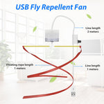 HASTHIP USB Fly Repellent Fan for Indoor and Outdoor Use with 9.8 ft Cable | Stepless Speed Adjustment and Spiral Blade Design