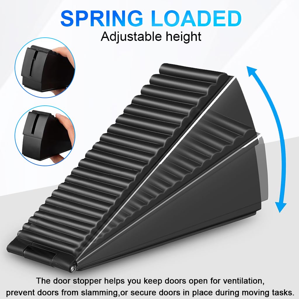 HASTHIP Door Stop for Standard Doors up to 3 in featuring Spring Loaded Design and Stainless Steel Base