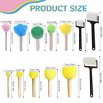 HASTHIP Sponge Art Supplies for Creative Painting with 14 Pcs Brushes and Rollers | Ideal for Kids and Adults