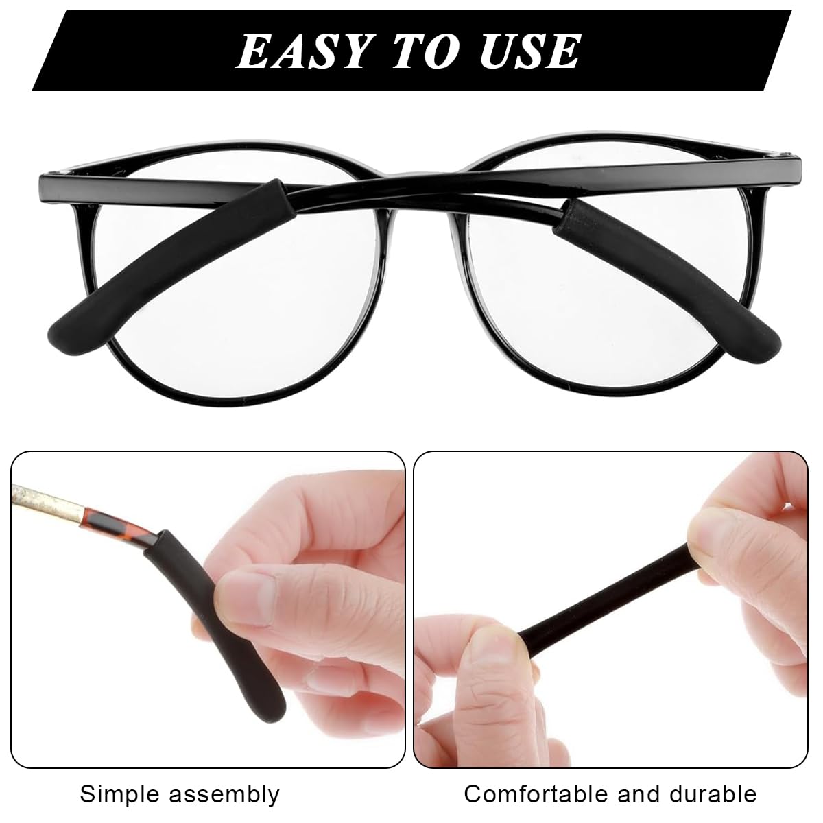 HASTHIP Specs Holder for Glasses with Anti Slip Silicone Ear Grips | 2 Pairs Soft Retainers