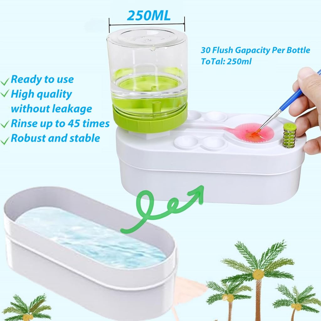 HASTHIP Paint Brush Cleaner Machine for Oil and Acrylic Brushes with Auto Refill & 250ml Water Tank | Efficient Water Recycling System for Artists and Students