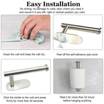 HASTHIP Toilet Paper Holder for Bathroom and Kitchen with Self Adhesive 16 x 4.5 x 8.2 cm 304 Stainless Steel | Rustproof Chrome Finish 3 pcs