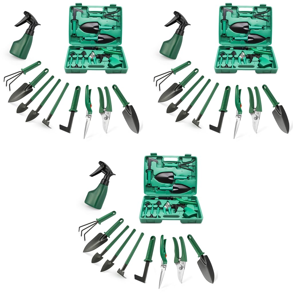HASTHIP Gardening Tools Kit for Home with 30 pcs Stainless Steel Heads and Ergonomic Grip