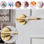 HASTHIP® 6Pcs Door Knob Wall Protector, Door Handle Buffers, Self Adhesive Door Stoper Knob Pads, Soft Rubber Wall Protectors Shield for Preventing Damage to Cabinet, Handle, Bedroom, Bathroom