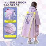 HASTHIP Kids EVA Raincoat with Clear Wide Brim Hood & Reflective Strips