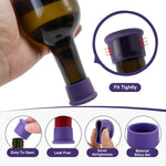HASTHIP Silicone Wine Stoppers for Bottles with Secure Airtight Seal | 6Pcs Food‑Grade Caps