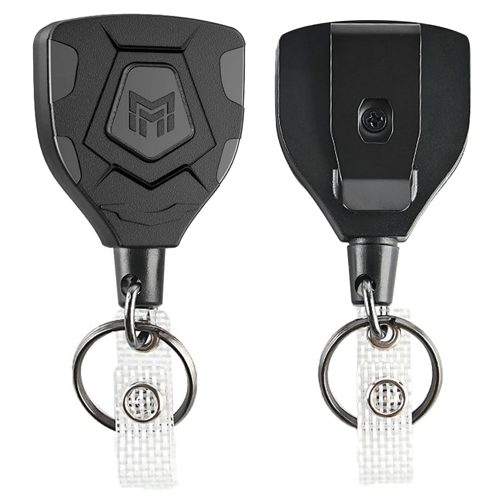 HASTHIP Retractable Keychain for ID Badges and Keys with 31.5 in Steel Cord | ABS Body Clip