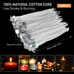 HASTHIP Candle Making Tool Kit with 100 pcs 6 in wicks and 10 wooden centering holders | DIY candle set