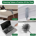 HASTHIP Microfiber Feather Duster for Ceiling Fans and High Ceilings with 100 in Extension Pole | 6 PCS Washable Bendable Cleaning Set