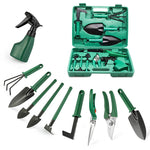 HASTHIP Gardening Tools Set for Home Use with 10Pcs Stainless Steel Hand Tools | Portable Storage Case
