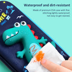 Soft Touch Pencil Case with Compartments, 3D Stereo Cartoon Pencil Box, Large Capacity Zipper Pencil Pouch, Pouch Pen Case Simple Stationery Bag for Teens Girls Adults Student (Dinosaur)