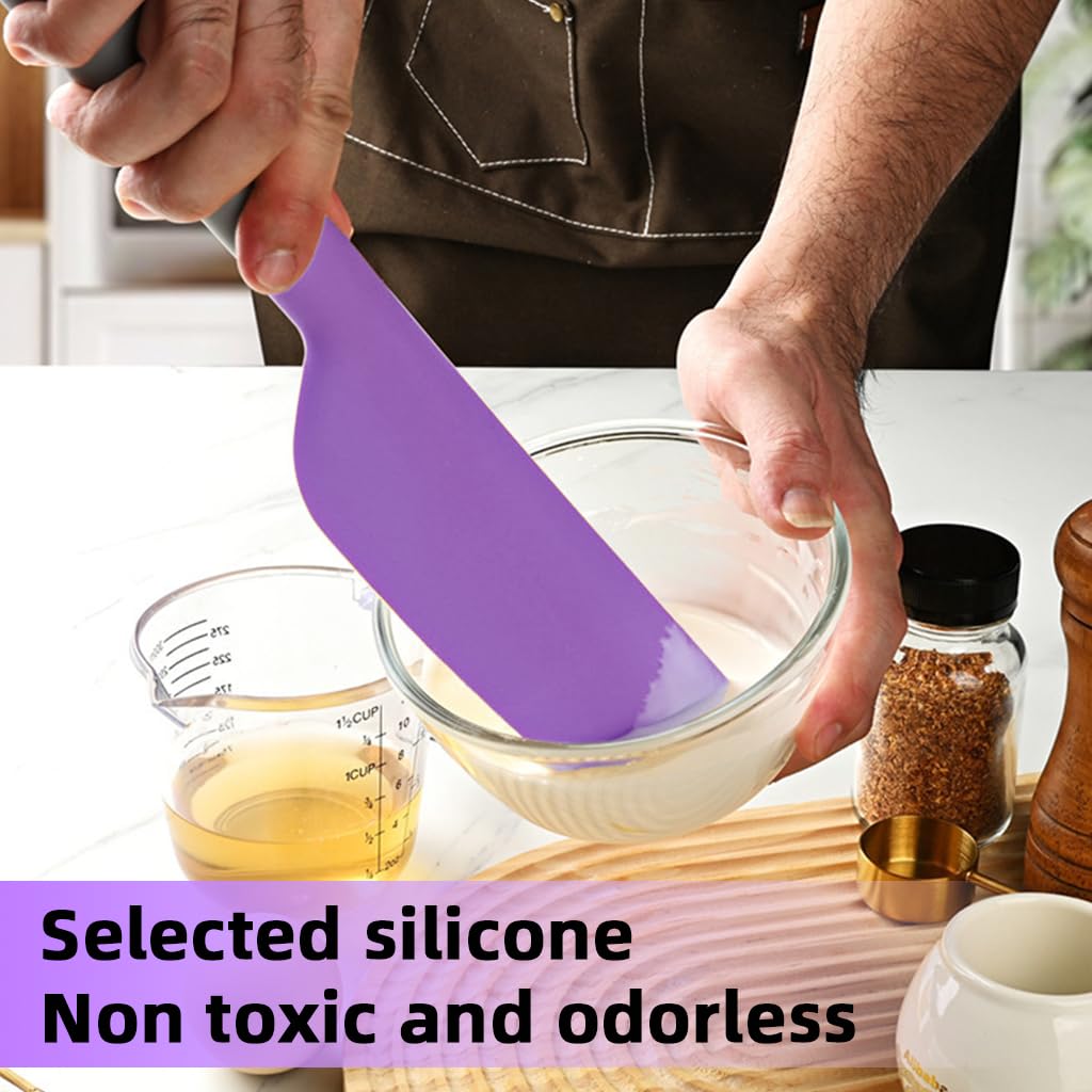 HASTHIP Silicone Spatula for Cooking and Baking with 12.7 in Handle featuring Seamless Design | Purple