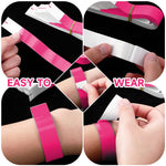HASTHIP Paper Wristbands for Events with Self Adhesive Closure 300 Pack Rose Red | 25cm Adjustable Bands