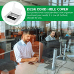 HASTHIP Desk Hole Cap for Office Cable Management 80x80mm with Flip Lid & Brush | Aluminium 3 PCS