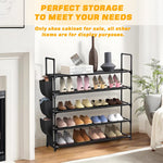 HASTHIP Shoe Rack for Entryway with 5 Tiers and 3 Side Pouches 85x28x88cm Non Woven Fabric