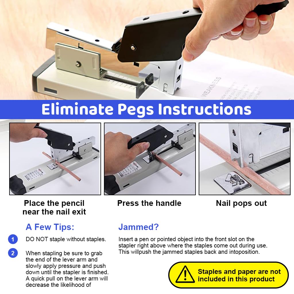 HASTHIP Heavy Duty Stapler for Office and Industrial Use with Ergonomic Handle | Staples up to 100 Sheets