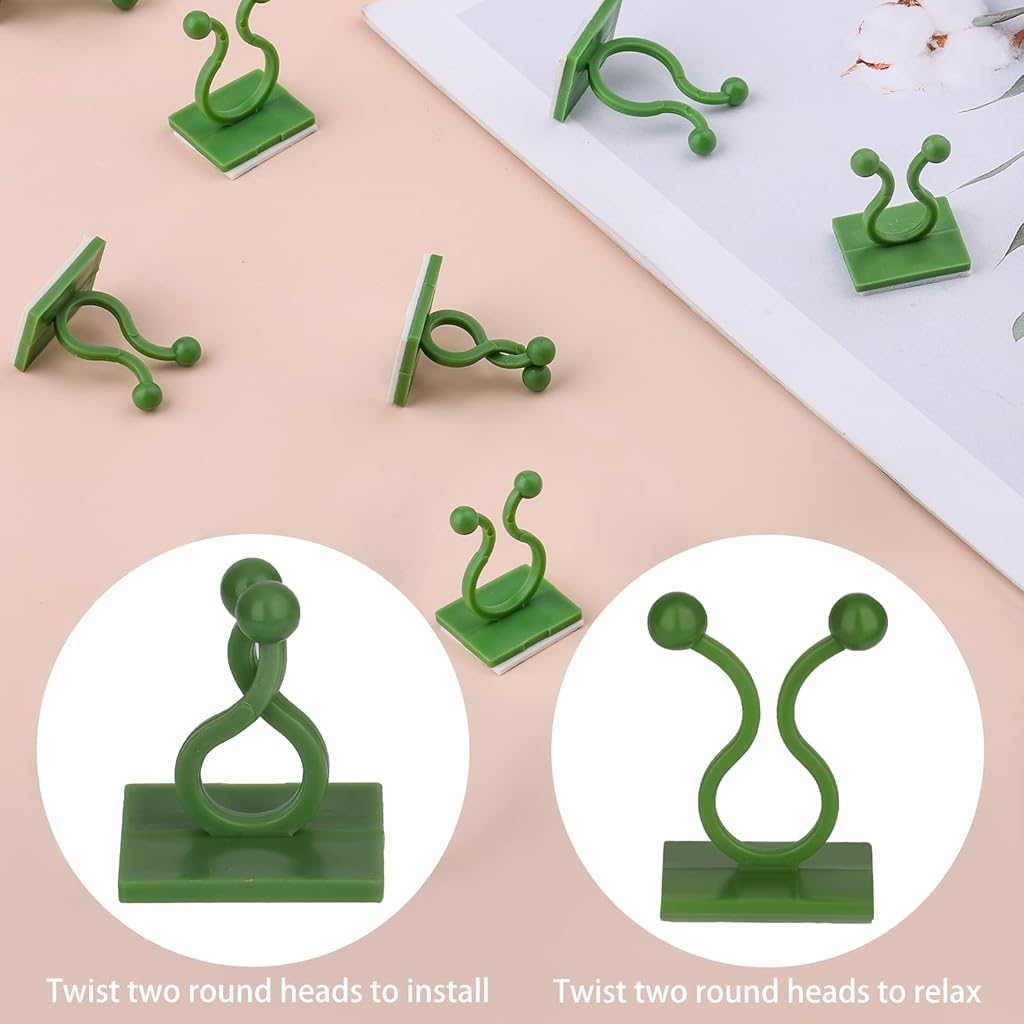 HASTHIP® Plant Support for Climbers Plant Clips Wall Fixture Clips Vine Climbing Wall Fixer Creeper Support Climbing Clip for Garden Yard 100PCS