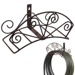 HASTHIP Garden Hose Hanger for Wall Mounting with Cast Iron Hook 33.5x14.5x17.8cm | Rustproof Outdoor Storage
