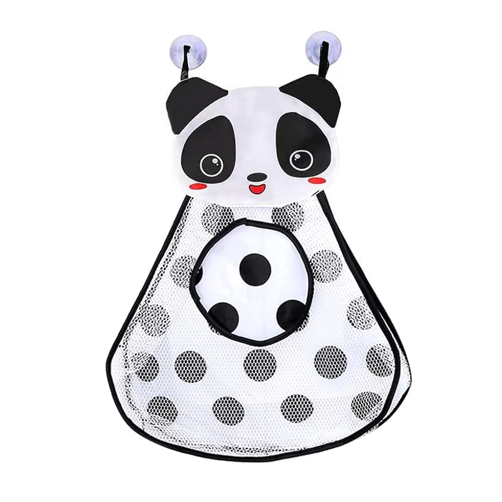 HASTHIP® Baby Bath Storage Bag, Cute Animals Mesh Bath Storage Organizer with 2 Suction Cups, Bathtub Organizer Mesh Bath Net Storage Baby Tub Holder for Kids Toddlers-White