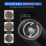 HASTHIP Electric Pepper Grinder with LED Light and Ceramic Core | Battery Operated Adjustable Coarseness