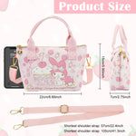 HASTHIP® Melody Hand Bag Kawaii Sanrio Small Tote Bag for Girls Pink Melody Shoulder Small PU Tote with Removable Shoulder Strap Crossbody Christmas Gift for Girls Birdthday Gift,16x7x22cm