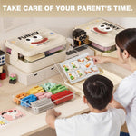 HASTHIP Kids Building Blocks Storage Box 3 Layer with Removable Lids and Handle | Organizer Case with Divider Inserts for Small Toy Sorting