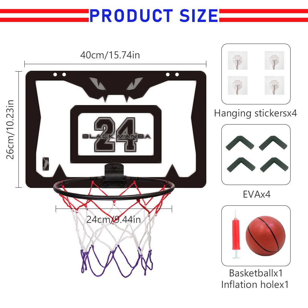 HASTHIP Kids Indoor Basketball Hoop Kit with Wall Mounted Mini Basketball Set