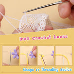 HASTHIP Crochet Hooks Set with 109 pcs aluminum hooks and case for beginners | color coded ergonomic design