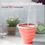 HASTHIP Collapsible Cup for Travel and Camping with Lids featuring 180 ml Silicone Design | Pink and Green 2 Pack