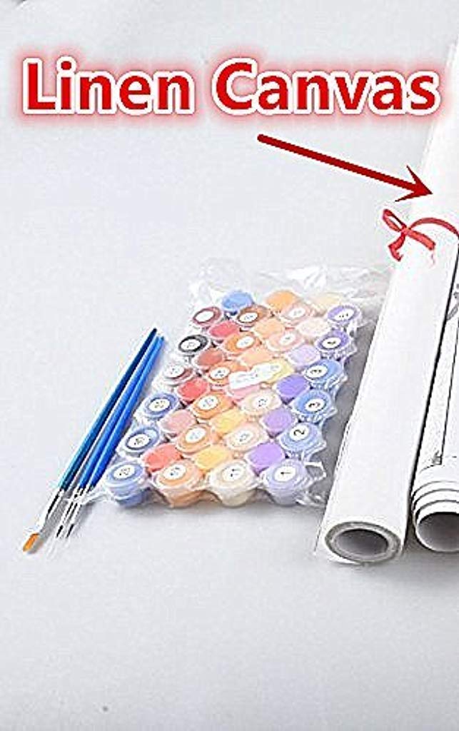 HASTHIP Plastic Nature Wall Painting 50 cm for DIY Home Art with Pre Printed Canvas | Acrylic Paint Set