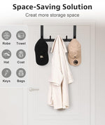 HASTHIP® Over The Door Hooks, Door Hanger Hook, Towel Rack for Bathroom, Door Towel Hanger for Hanging Clothes Hat (Black, 1 Pack)