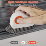 HASTHIP Groove Cleaning Brush for Window Tracks and Grout featuring Hidden Scraper | Compact Ergonomic Grip